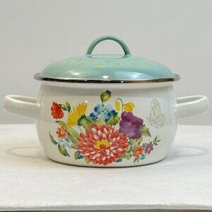 The Pioneer Woman Breezy Blossom Mini Dutch Oven with Lid 1-Qt Enamel-On-Steel